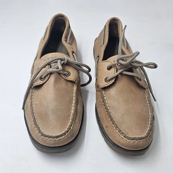 Sperry Authentic Original 2 Eye Boat Shoes Sahara Tan Leather Men's 10.5 - Picture 3 of 9